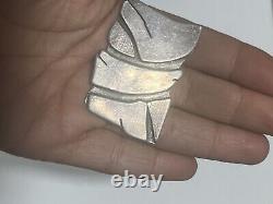 Sterling Silver tested artist native american handmade Brooch pin unsigned solid