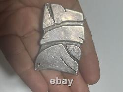 Sterling Silver tested artist native american handmade Brooch pin unsigned solid