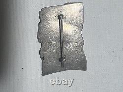 Sterling Silver tested artist native american handmade Brooch pin unsigned solid