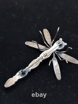 Sterling/Turquoise Dragonfly Pin Herbert Ration Navajo