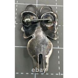 Sterling and Turquoise Fred Harvey Era Butterfly Brooch