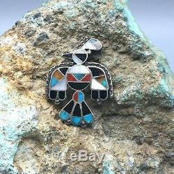 Stunning! A Vintage Zuni Inlay Thunderbird Pin or Brooch