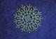 Stunning Petit Point Zuni Turquoise & Sterling Pin Snowflake Design