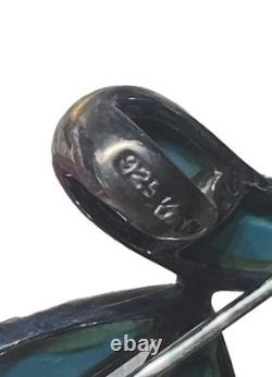 Stunning Vintage Old Navajo Sterling Silver & Turquoise Dragonfly Brooch Pin