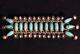 Stunning Zuni Petit Point Sterling Silver & Turquoise Bar Pin Vintage Brooch