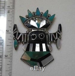 Stunning and Rare Navajo Kachina Mask Multi-Stone Inlaid Pin/Pendant