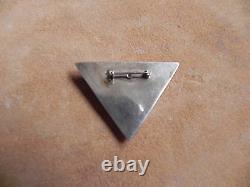 Sugilite, Coral, Lapis & Turquoise Inlay Sterling Silver TRIANGLE Pin Navajo