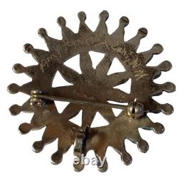 Sunrays Of Sleeping Beuty Turquoise Amy Peynetsa ZUNI SterlingSilver PinPENDANT