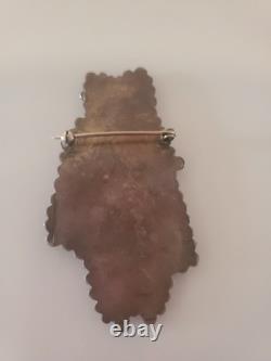 Superb Zuni Daisy Hooee Nampeyo Poblano Maiden Pin Mosaic Inlay 1940s Brooch