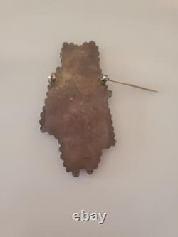 Superb Zuni Daisy Hooee Nampeyo Poblano Maiden Pin Mosaic Inlay 1940s Brooch