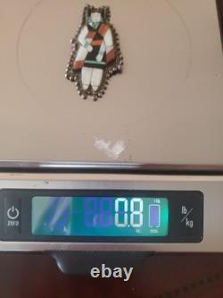Superb Zuni Daisy Hooee Nampeyo Poblano Maiden Pin Mosaic Inlay 1940s Brooch