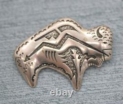 T Singer Silver. 925 Buffalo Bison Pin Brooch Pendant FREE SHIPPING