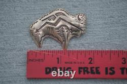 T Singer Silver. 925 Buffalo Bison Pin Brooch Pendant FREE SHIPPING