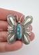 T. Yazzie Navajo Sterling Silver Kingman Turquoise Butterfly Brooch Pin 1 5/8