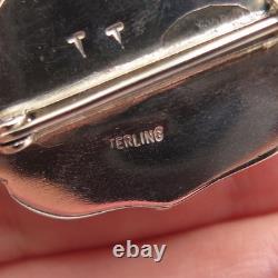 TOM TAYLOR NAVAJO Old Pawn Sterling Silver Vintage Turquoise Tribal Pin Brooch