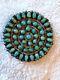 Turquoise And Sterling Silver Zuni/ Navajo Cluster Pin Pendant Amazing! Nice