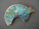 T&egrave;m&egrave; Native American Natural Turquoise Inlay Bear Ster Silver Pendant Pin Brooch