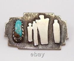 The Great Gallery Horseshoe Canyon Native Sterling Silver Turquoise Pin LMG2