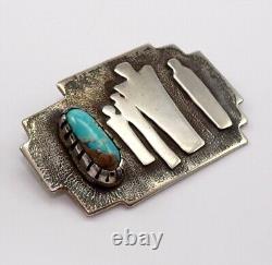 The Great Gallery Horseshoe Canyon Native Sterling Silver Turquoise Pin LMG2