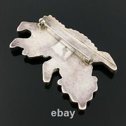 Theodore Edaakie Native American Zuni Silver Multi-stone Inlay Rainbow Man Pin