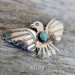 Thunderbird Pin UITA Toadlana Trading Post Native American Turquoise Old Pawn