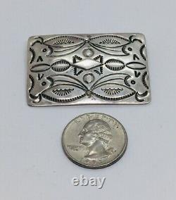 Tim Guerro Vintage Navajo Native American Sterling Silver Hand Made Ornate Pin