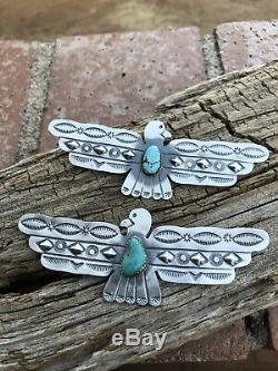 Tim Yazzie Navajo Turquoise And Sterling Silver Thunderbird Pin