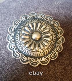 Tom Charley Vintage Native American Navajo Sterling Silver Concho Pin Pendant