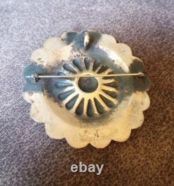 Tom Charley Vintage Native American Navajo Sterling Silver Concho Pin Pendant