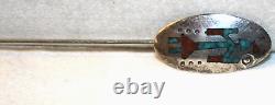 Tommy Singer Navajo Sterling Silver Turquoise Yei Yeibichai Stick Lapel Pin