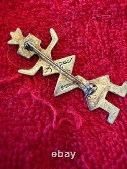 Troy Lamer Vtg Navajo'Yei' Sterling Native American Jewelry Silver Pin