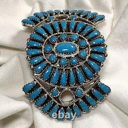 Turquoise Cluster Ponytail Holder With Stick Pin By Navajo Artist Zeita Begay