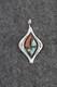 Turquoise, Coral & Sterling Silver Pendant Wilbur Iule