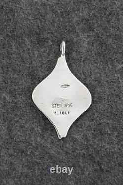 Turquoise, Coral & Sterling Silver Pendant Wilbur Iule