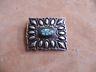 Turquoise Stamped Sterling Silver Square Frame Pin By Darryl Becenti Navajo