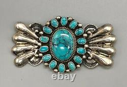 Turquoise & Sterling Silver Brooch by Mike Platero