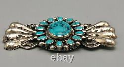 Turquoise & Sterling Silver Brooch by Mike Platero