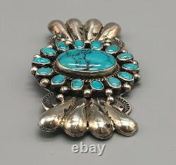 Turquoise & Sterling Silver Brooch by Mike Platero