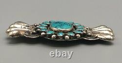 Turquoise & Sterling Silver Brooch by Mike Platero