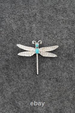Turquoise & Sterling Silver Pendant/Pin Lee Charley