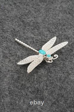 Turquoise & Sterling Silver Pendant/Pin Lee Charley