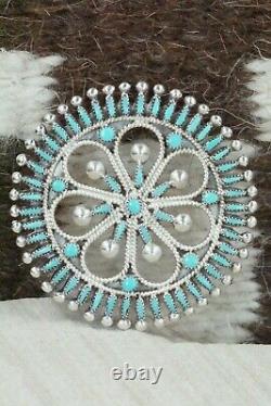 Turquoise & Sterling Silver Pendant / Pin Vincent Johnson