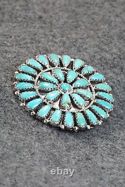 Turquoise & Sterling Silver Pendant/Pin Zeita Begay