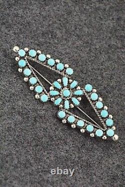 Turquoise & Sterling Silver Pin E. Gchachu