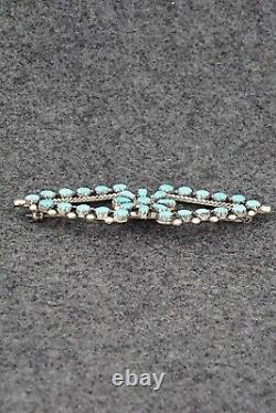 Turquoise & Sterling Silver Pin E. Gchachu