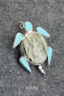 Turquoise and Sterling Silver Pendant & Pin Angus Ahiyite