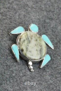 Turquoise and Sterling Silver Pendant & Pin Angus Ahiyite