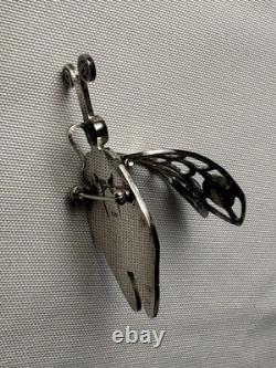 UNIQUE Vintage Native American Sterling Silver Turquoise Lapis Coral Bug Brooch