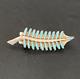 Us Native Blue Turquoise Needle Point Zuni Sterling Silver Pin Pendant 12803