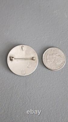 Ultra Rare Alde Qumyintewa Hopi Sterling Silver Overlay PIN/BROOCH Mythical Bird